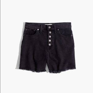 Madewell High-rise denim shorts in faded black